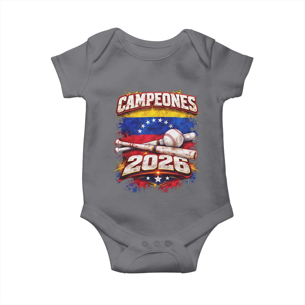 Venezuela Campeones 2026 Baseball Championship Baby Onesie Vintage Venezuelan Flag