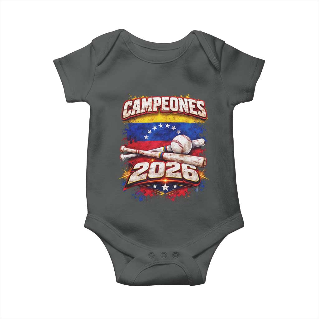 Venezuela Campeones 2026 Baseball Championship Baby Onesie Vintage Venezuelan Flag