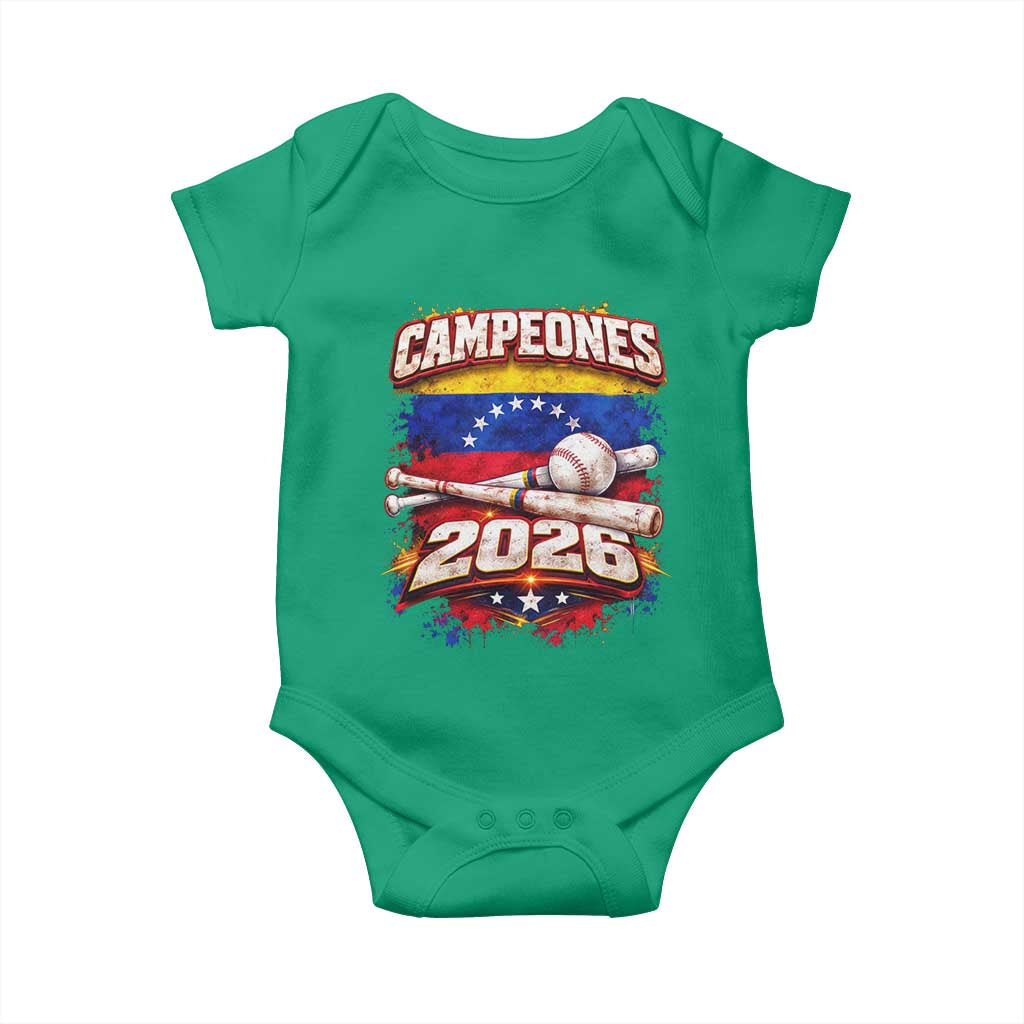 Venezuela Campeones 2026 Baseball Championship Baby Onesie Vintage Venezuelan Flag