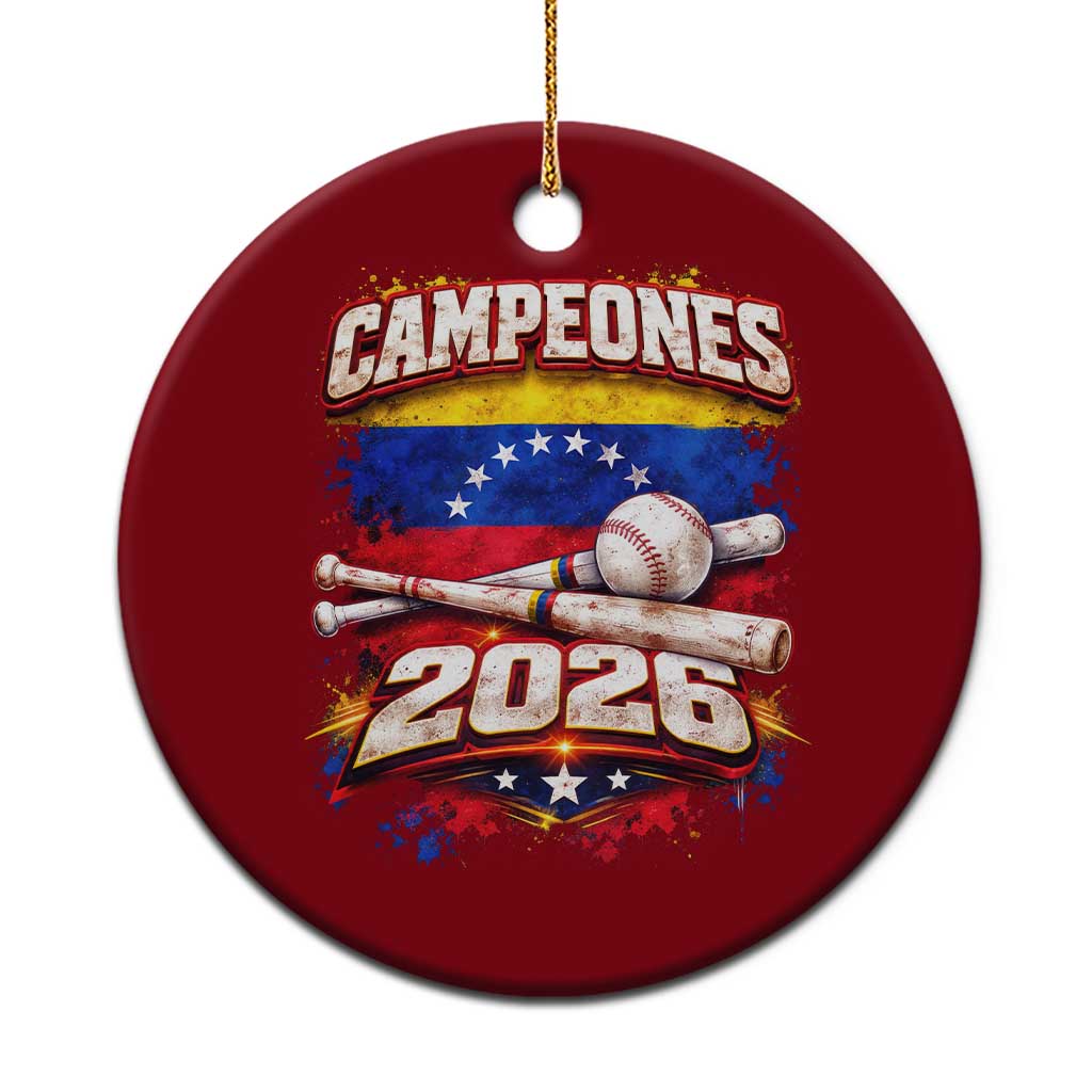 Venezuela Campeones 2026 Baseball Championship Ceramic Ornament Vintage Venezuelan Flag