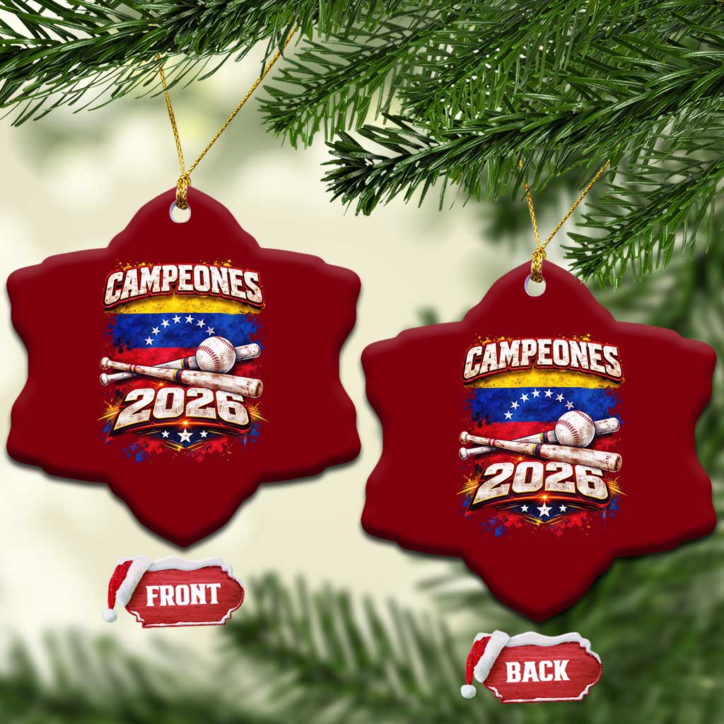 Venezuela Campeones 2026 Baseball Championship Ceramic Ornament Vintage Venezuelan Flag