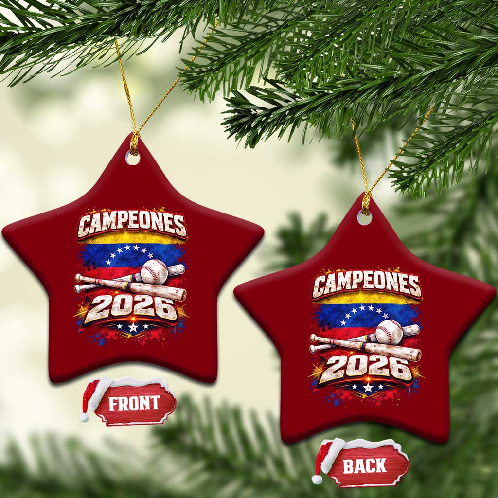 Venezuela Campeones 2026 Baseball Championship Ceramic Ornament Vintage Venezuelan Flag