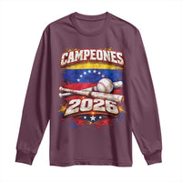 Venezuela Campeones 2026 Baseball Championship Long Sleeve Shirt Vintage Venezuelan Flag