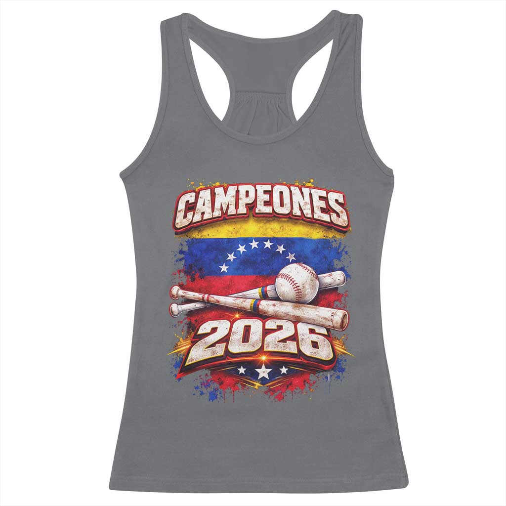 Venezuela Campeones 2026 Baseball Championship Racerback Tank Top Vintage Venezuelan Flag