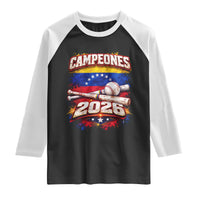 Venezuela Campeones 2026 Baseball Championship Raglan Shirt Vintage Venezuelan Flag