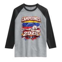 Venezuela Campeones 2026 Baseball Championship Raglan Shirt Vintage Venezuelan Flag