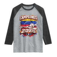 Venezuela Campeones 2026 Baseball Championship Raglan Shirt Vintage Venezuelan Flag
