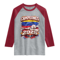 Venezuela Campeones 2026 Baseball Championship Raglan Shirt Vintage Venezuelan Flag
