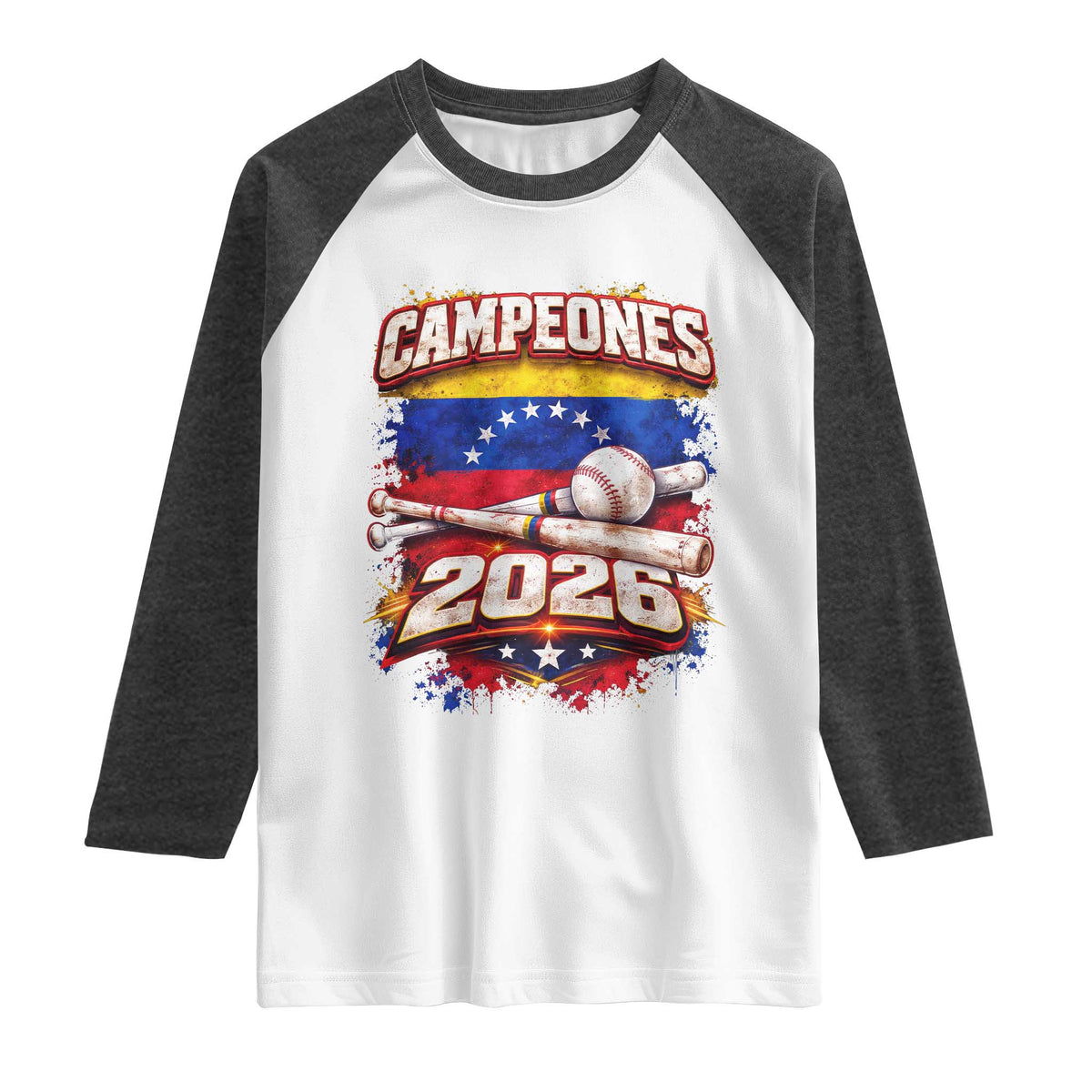 Venezuela Campeones 2026 Baseball Championship Raglan Shirt Vintage Venezuelan Flag