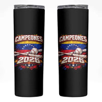 Venezuela Campeones 2026 Baseball Championship Skinny Tumbler Vintage Venezuelan Flag