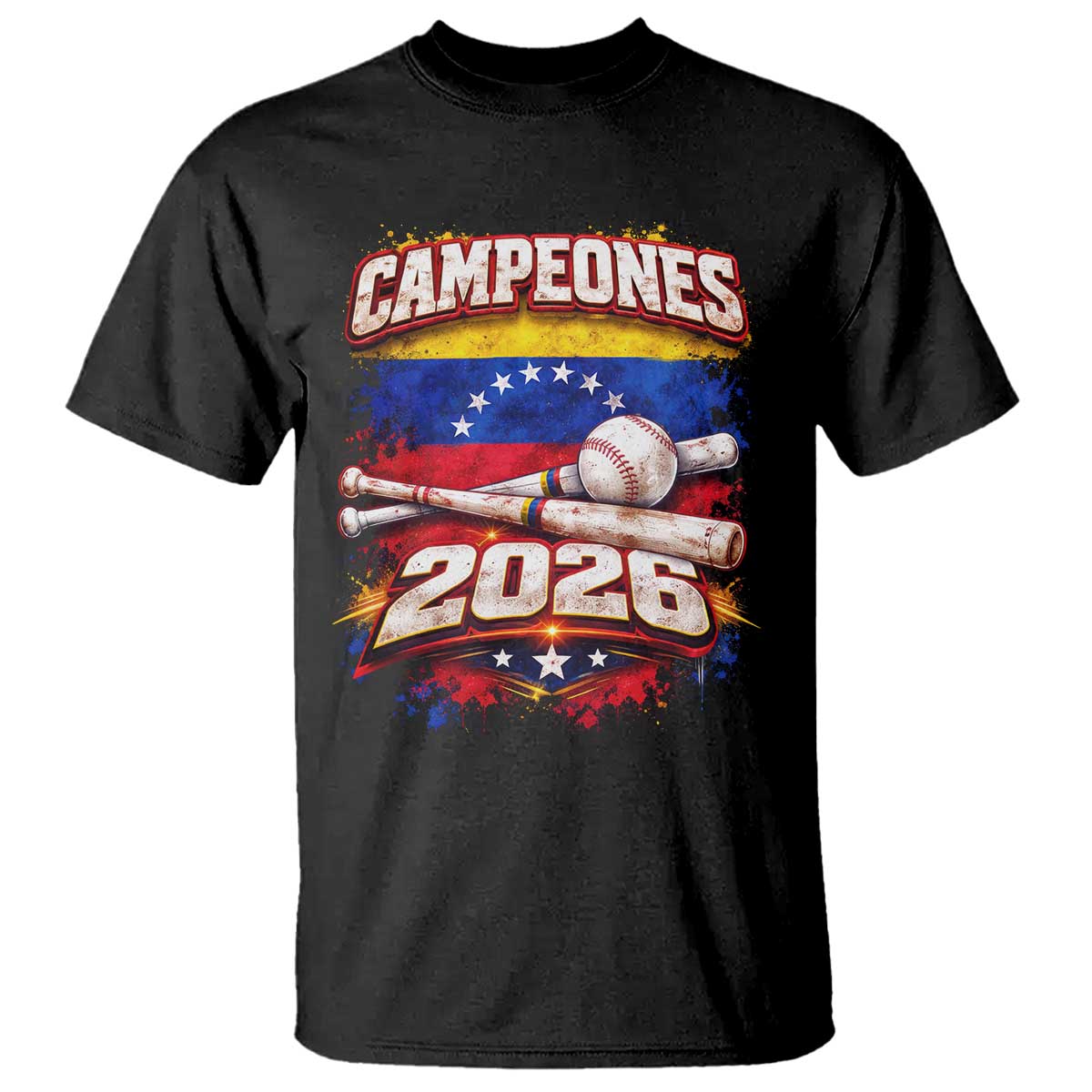 Venezuela Campeones 2026 Baseball Championship T Shirt Vintage Venezuelan Flag