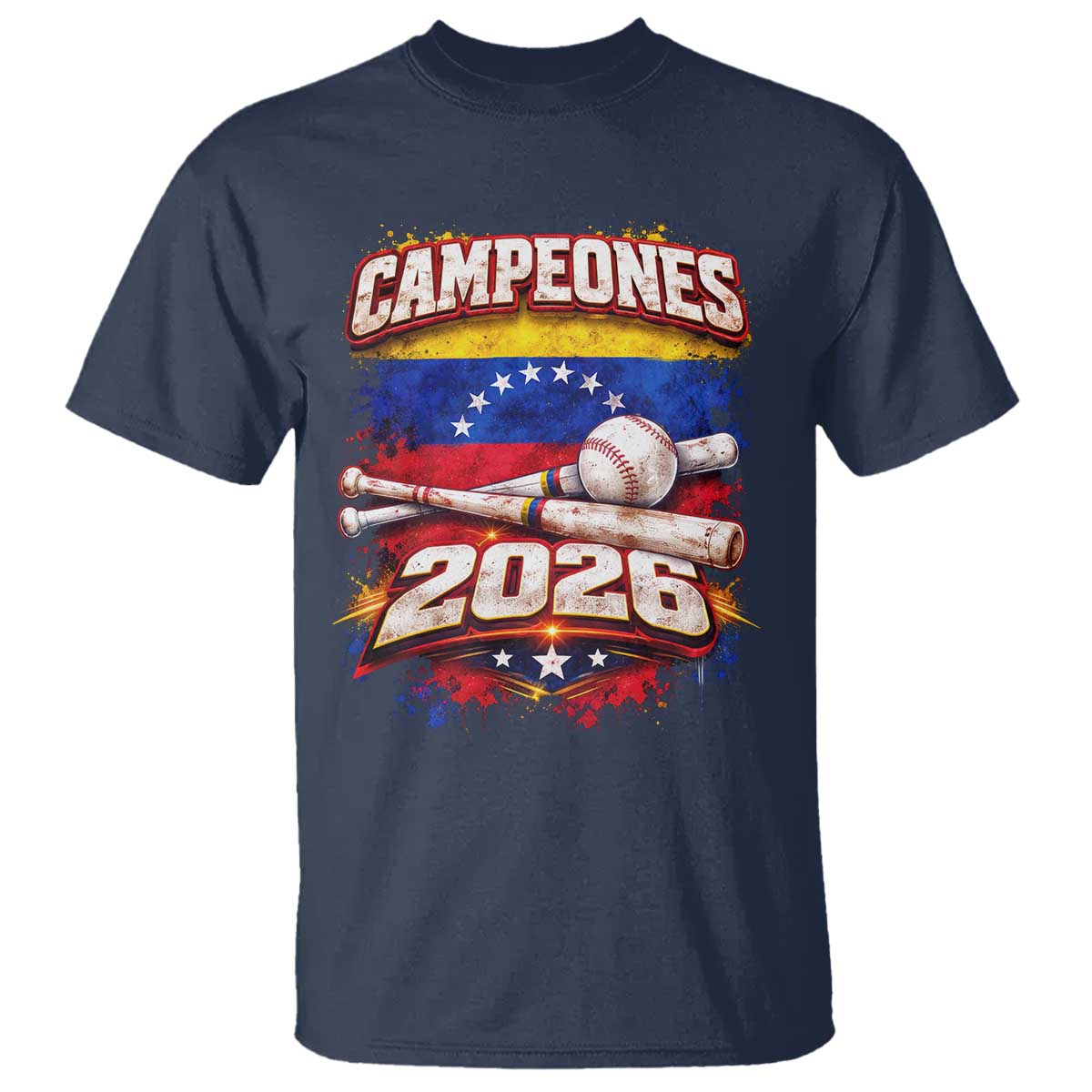 Venezuela Campeones 2026 Baseball Championship T Shirt Vintage Venezuelan Flag