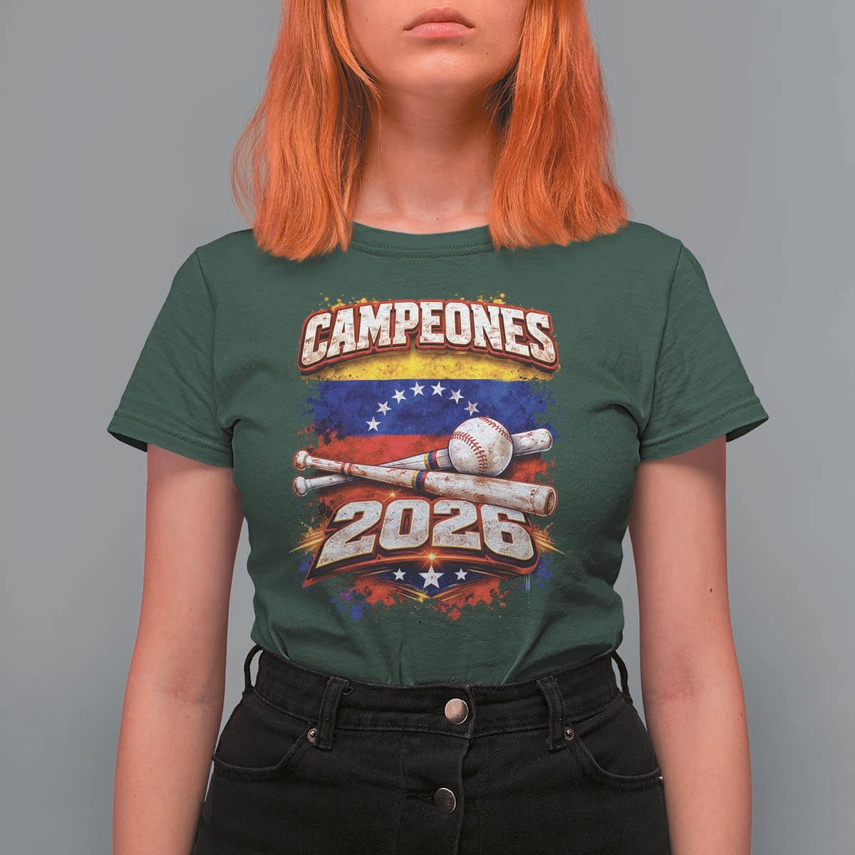 Venezuela Campeones 2026 Baseball Championship T Shirt For Women Vintage Venezuelan Flag