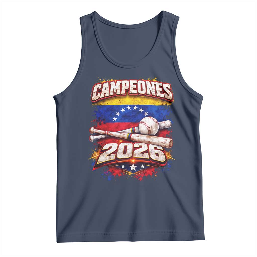 Venezuela Campeones 2026 Baseball Championship Tank Top Vintage Venezuelan Flag