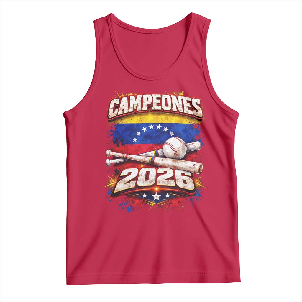 Venezuela Campeones 2026 Baseball Championship Tank Top Vintage Venezuelan Flag
