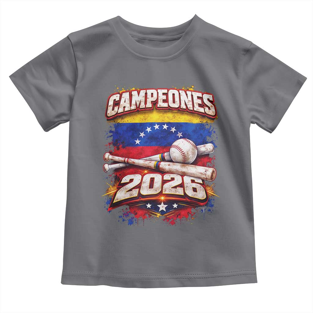 Venezuela Campeones 2026 Baseball Championship Toddler T Shirt Vintage Venezuelan Flag