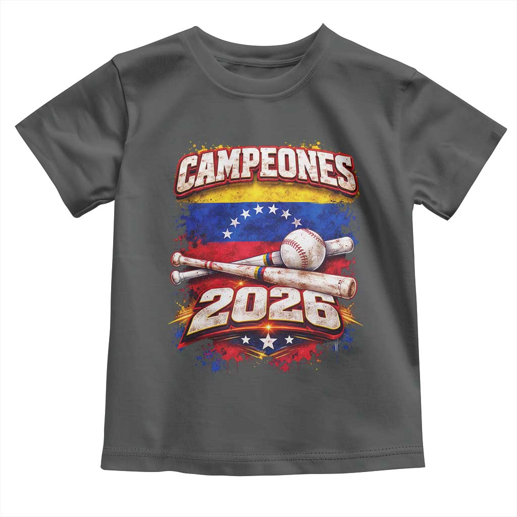 Venezuela Campeones 2026 Baseball Championship Toddler T Shirt Vintage Venezuelan Flag