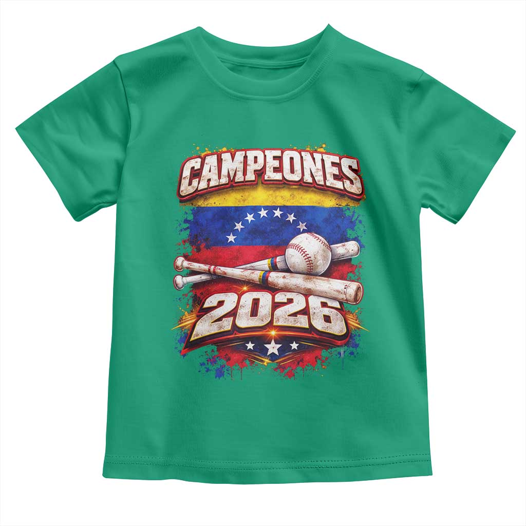 Venezuela Campeones 2026 Baseball Championship Toddler T Shirt Vintage Venezuelan Flag