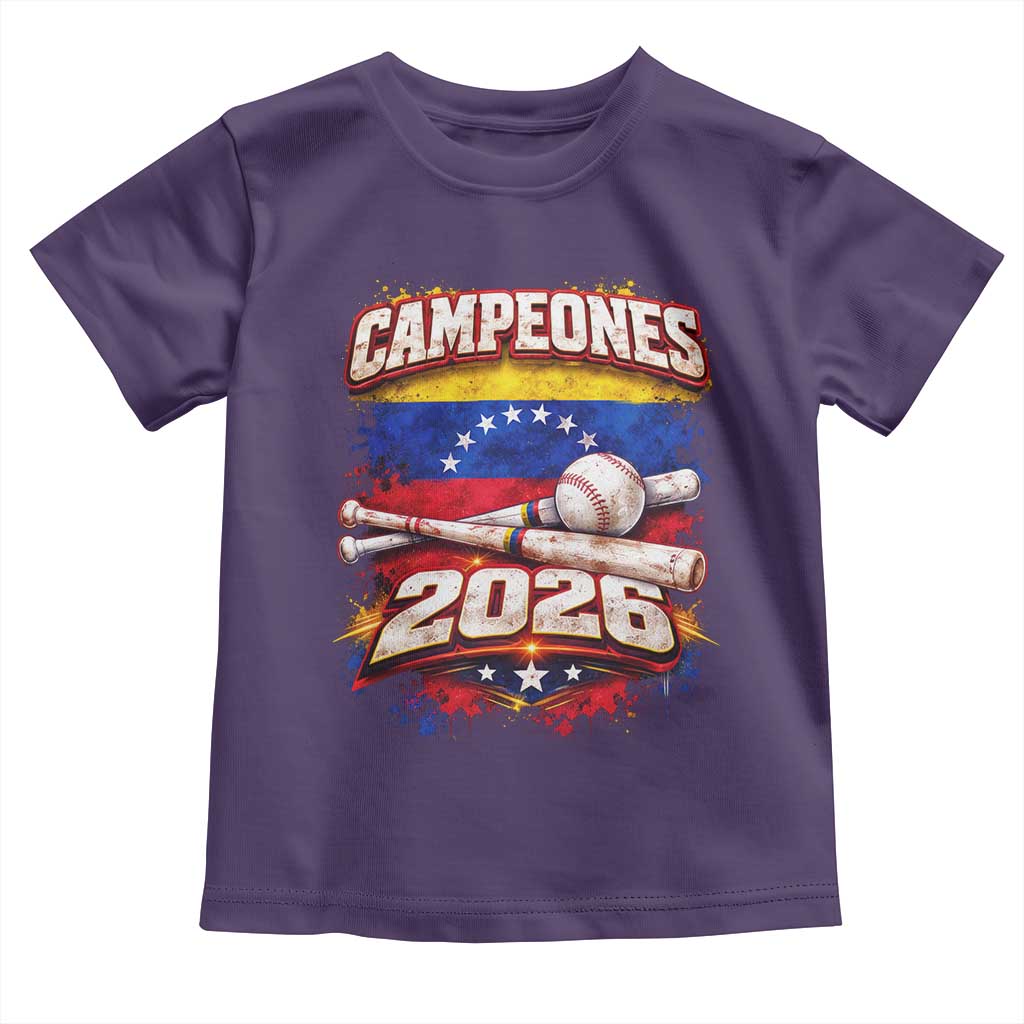 Venezuela Campeones 2026 Baseball Championship Toddler T Shirt Vintage Venezuelan Flag