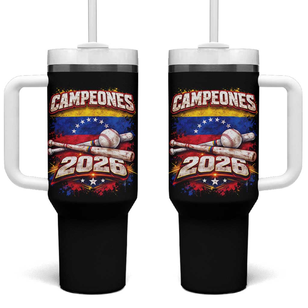 Venezuela Campeones 2026 Baseball Championship Tumbler With Handle Vintage Venezuelan Flag
