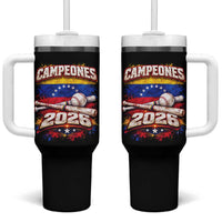 Venezuela Campeones 2026 Baseball Championship Tumbler With Handle Vintage Venezuelan Flag