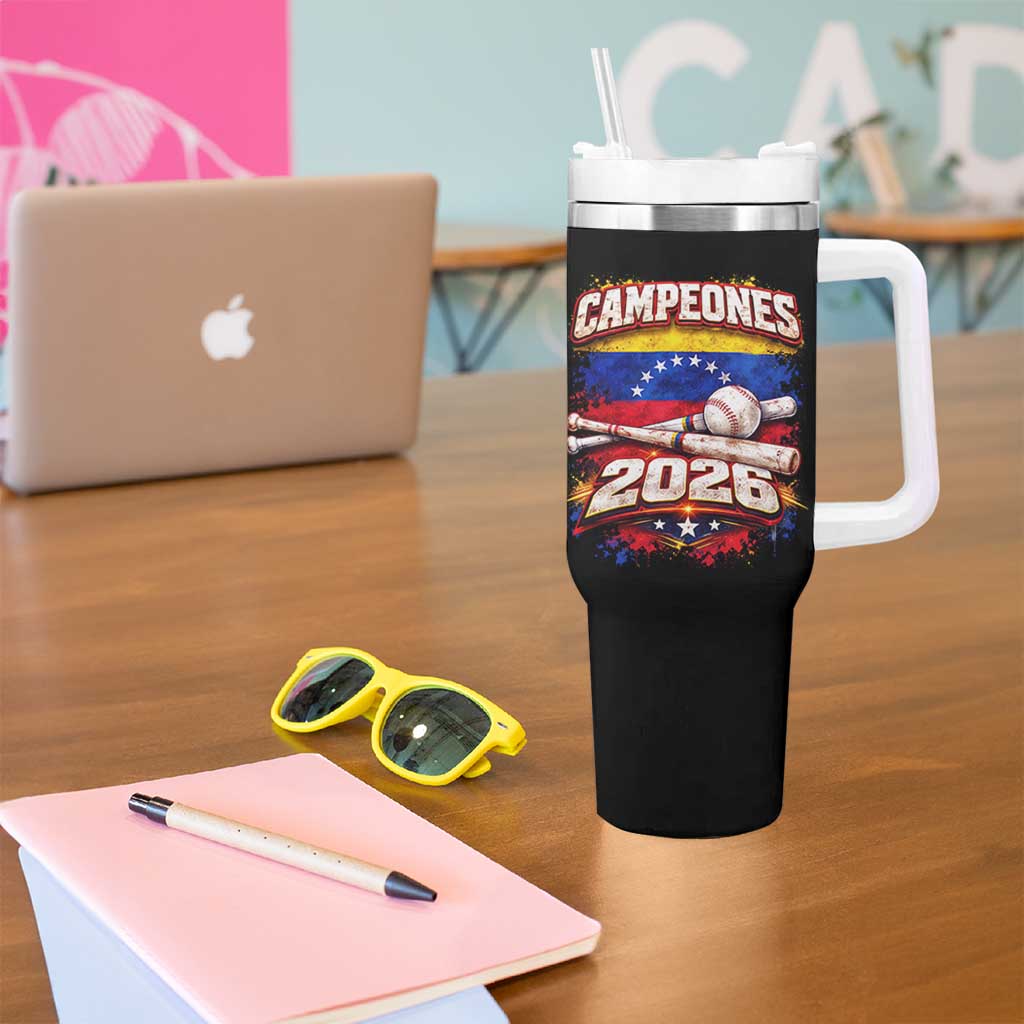 Venezuela Campeones 2026 Baseball Championship Tumbler With Handle Vintage Venezuelan Flag
