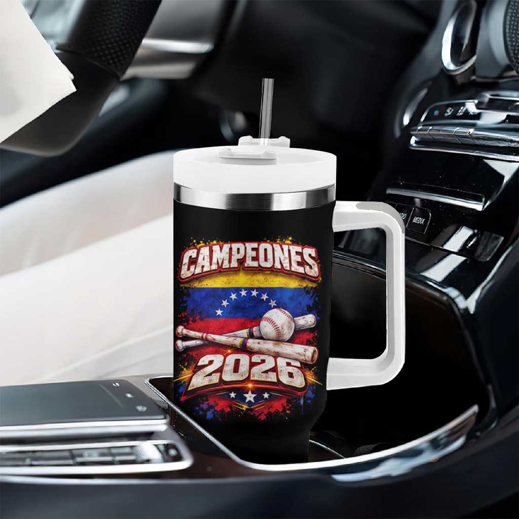 Venezuela Campeones 2026 Baseball Championship Tumbler With Handle Vintage Venezuelan Flag