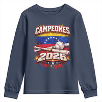 Venezuela Campeones 2026 Baseball Championship Youth Sweatshirt Vintage Venezuelan Flag