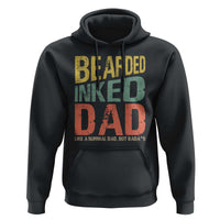 Funny Bearded Inked Dad Like A Normal Dad But Badass Hoodie Father's Day