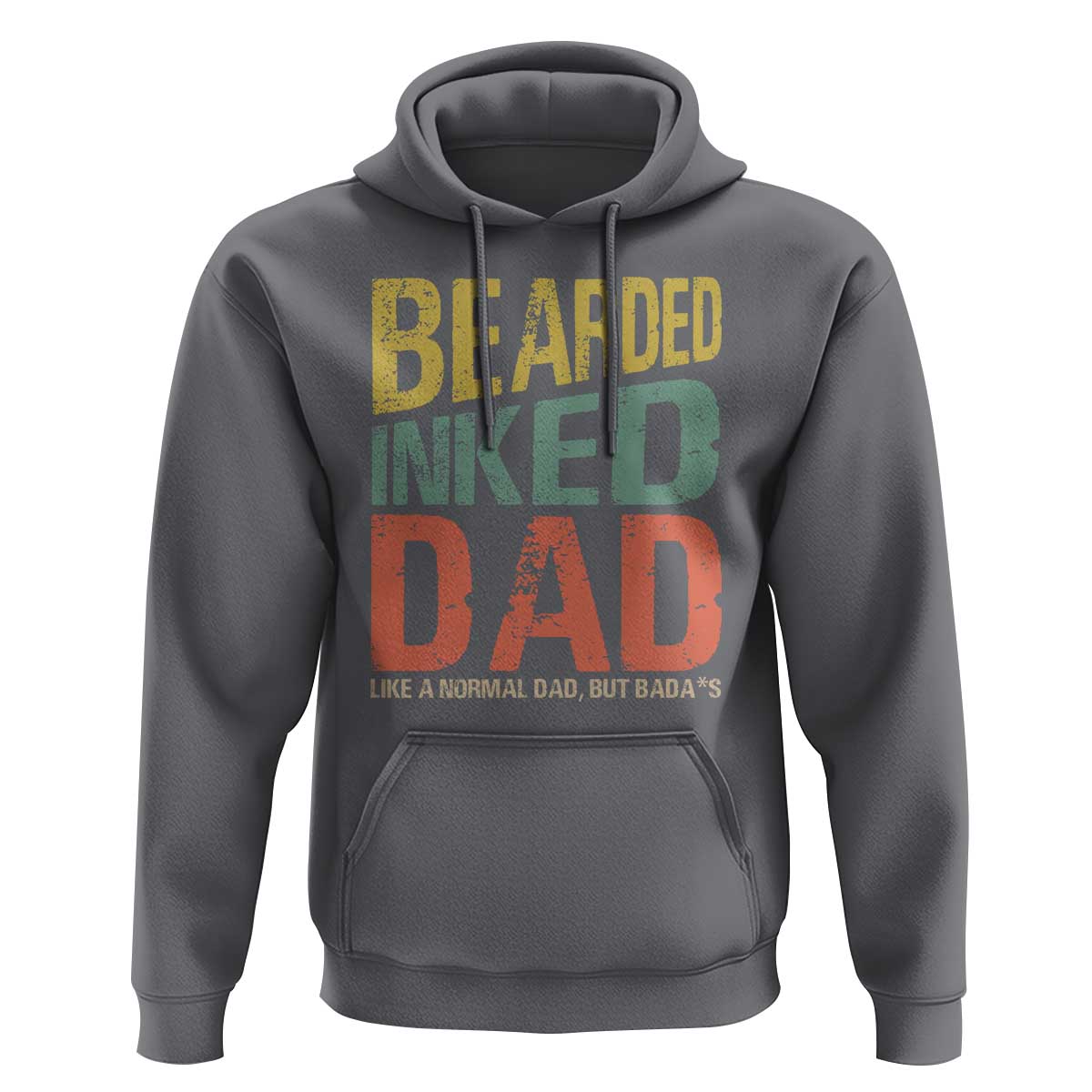Funny Bearded Inked Dad Like A Normal Dad But Badass Hoodie Father's Day