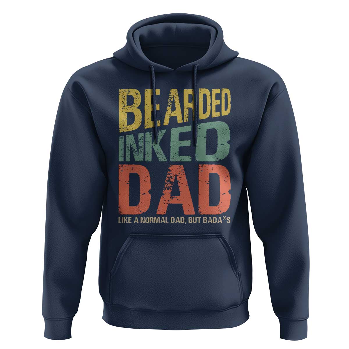Funny Bearded Inked Dad Like A Normal Dad But Badass Hoodie Father's Day