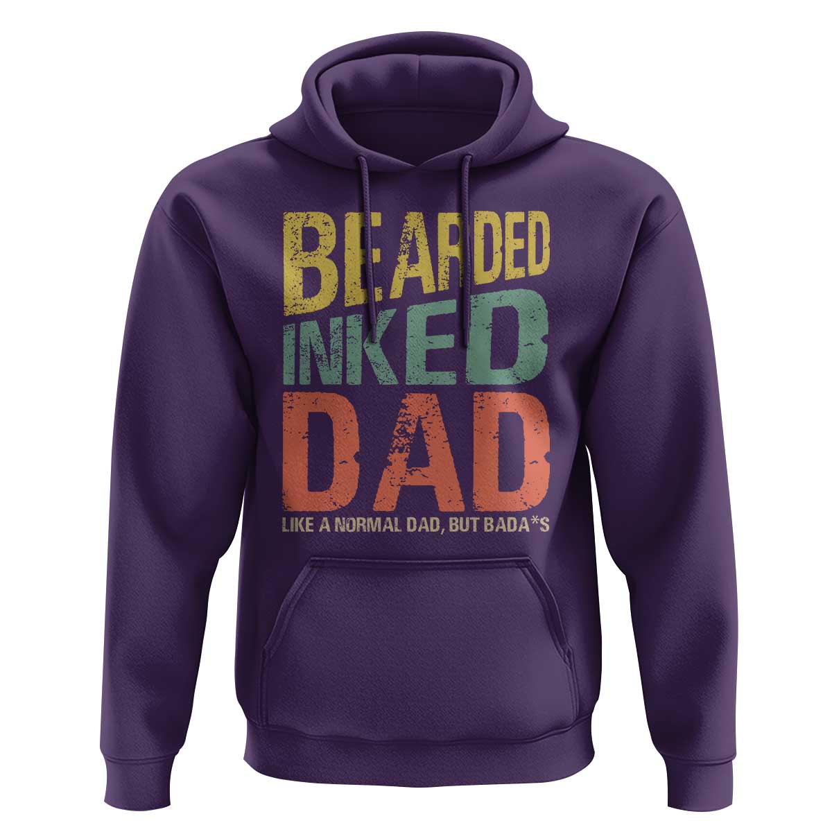 Funny Bearded Inked Dad Like A Normal Dad But Badass Hoodie Father's Day