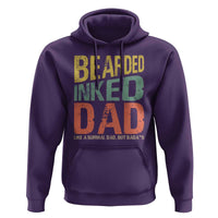 Funny Bearded Inked Dad Like A Normal Dad But Badass Hoodie Father's Day