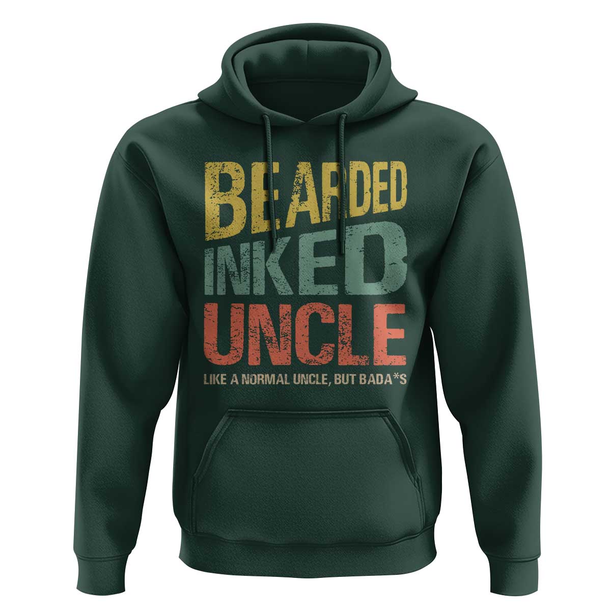 Funny Bearded Inked Uncle Like A Normal Uncle But Badass Hoodie Father's Day