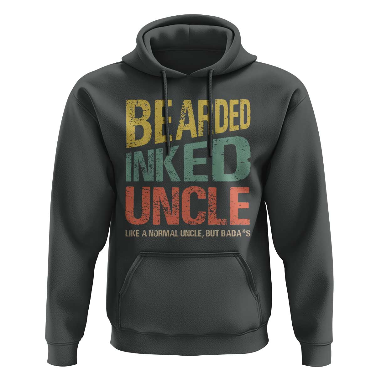 Funny Bearded Inked Uncle Like A Normal Uncle But Badass Hoodie Father's Day