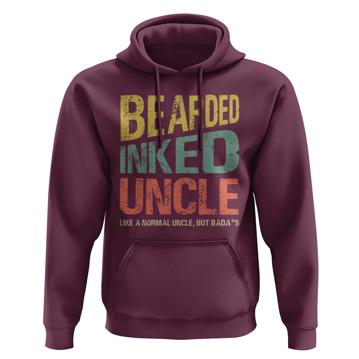 Funny Bearded Inked Uncle Like A Normal Uncle But Badass Hoodie Father's Day