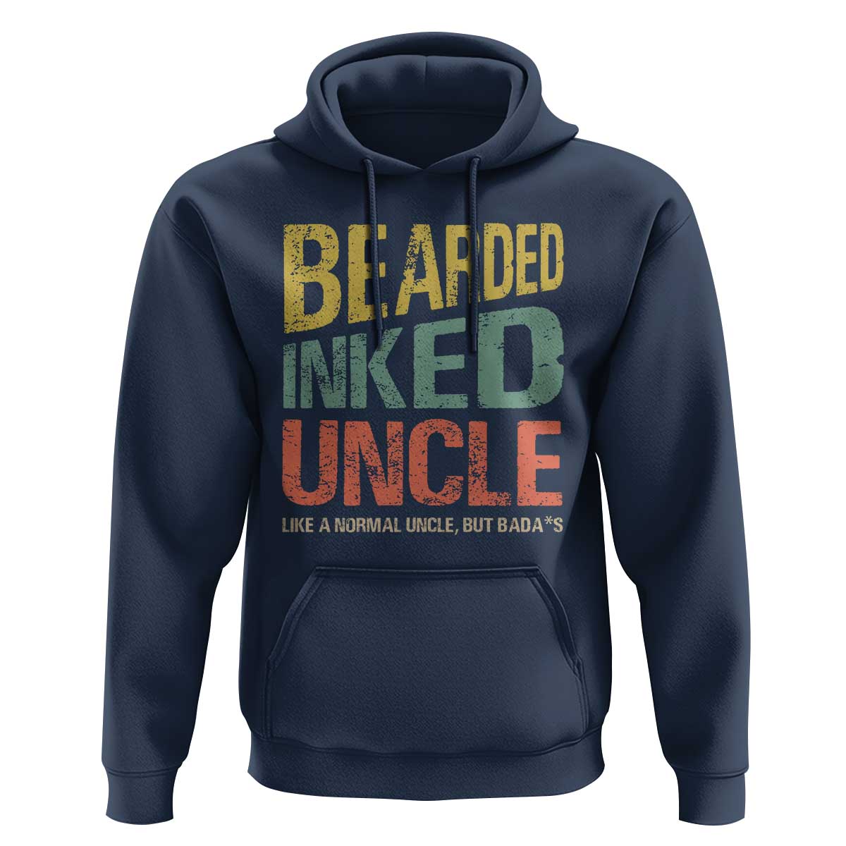 Funny Bearded Inked Uncle Like A Normal Uncle But Badass Hoodie Father's Day