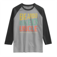 Funny Bearded Inked Uncle Like A Normal Uncle But Badass Raglan Shirt Father's Day
