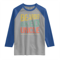 Funny Bearded Inked Uncle Like A Normal Uncle But Badass Raglan Shirt Father's Day