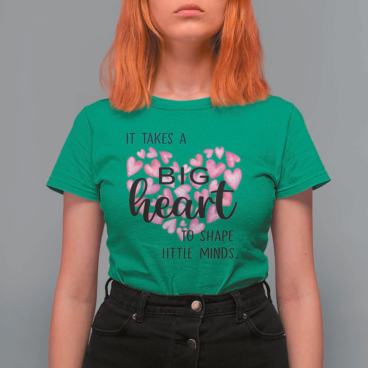 Teachers T Shirt For Women It Takes A Big Heart To Shape Little Minds Teacher Appreciation - Wonder Print Shop