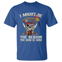 Funny Pirates T Shirt I Might Be The Reason The Rum Is Gone Skull Captain - Wonder Print Shop
