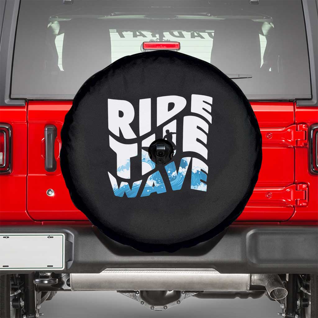 Surfing Spare Tire Cover Ride The Wave Surfer Boardsport Wave - Wonder Print Shop