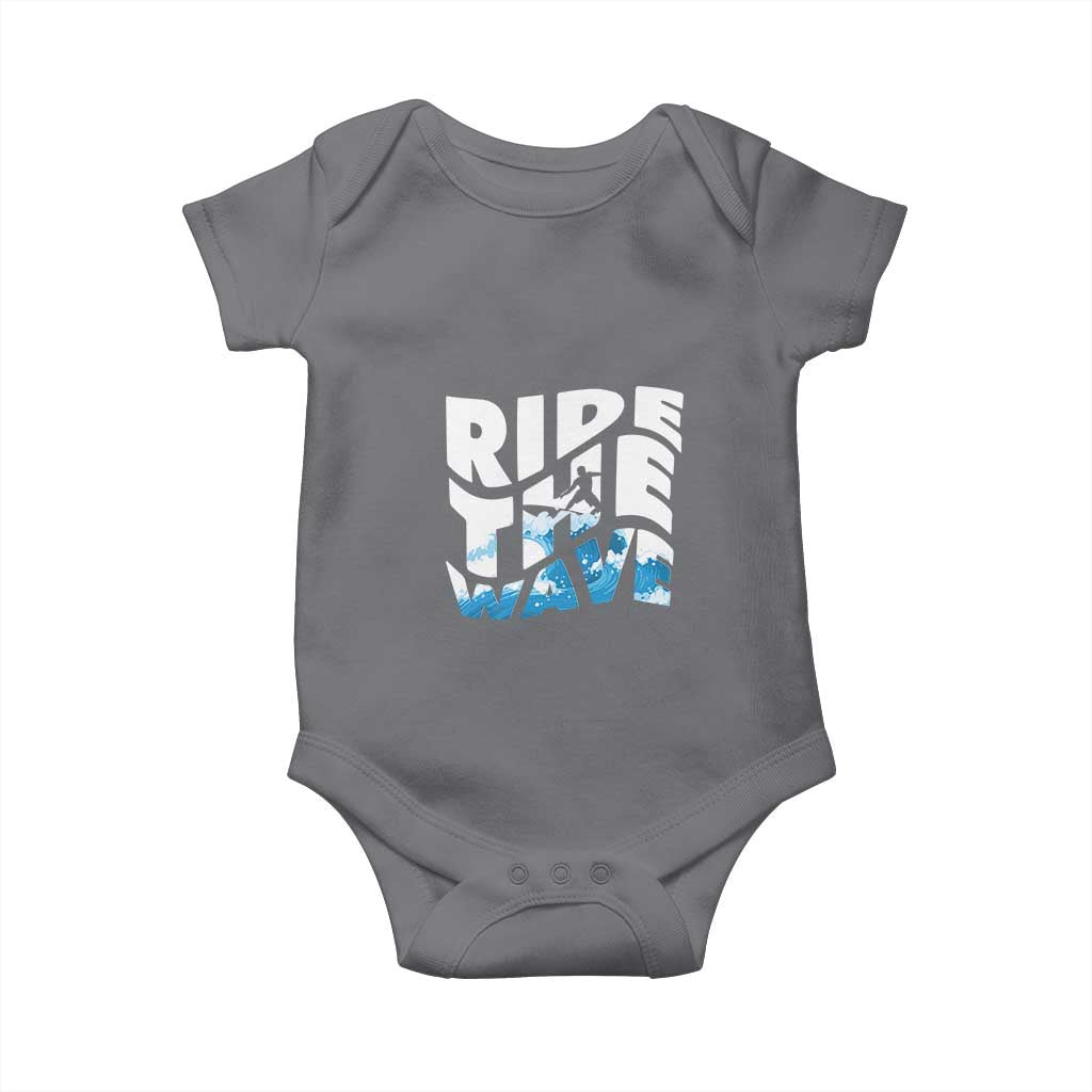 Surfing Baby Onesie Ride The Wave Surfer Boardsport Wave - Wonder Print Shop