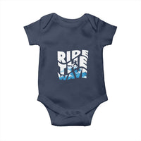 Surfing Baby Onesie Ride The Wave Surfer Boardsport Wave - Wonder Print Shop