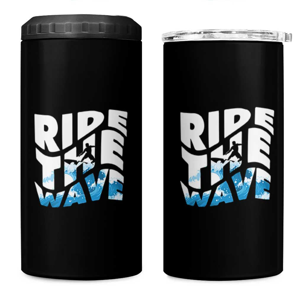 Surfing 4 in 1 Can Cooler Tumbler Ride The Wave Surfer Boardsport Wave - Wonder Print Shop