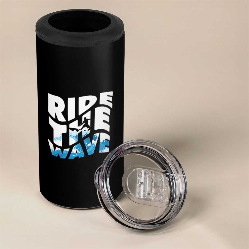 Surfing 4 in 1 Can Cooler Tumbler Ride The Wave Surfer Boardsport Wave - Wonder Print Shop