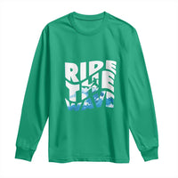 Surfing Long Sleeve Shirt Ride The Wave Surfer Boardsport Wave - Wonder Print Shop