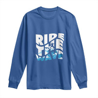 Surfing Long Sleeve Shirt Ride The Wave Surfer Boardsport Wave - Wonder Print Shop