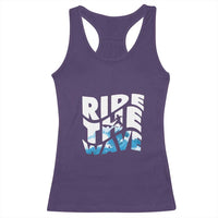 Surfing Racerback Tank Top Ride The Wave Surfer Boardsport Wave - Wonder Print Shop