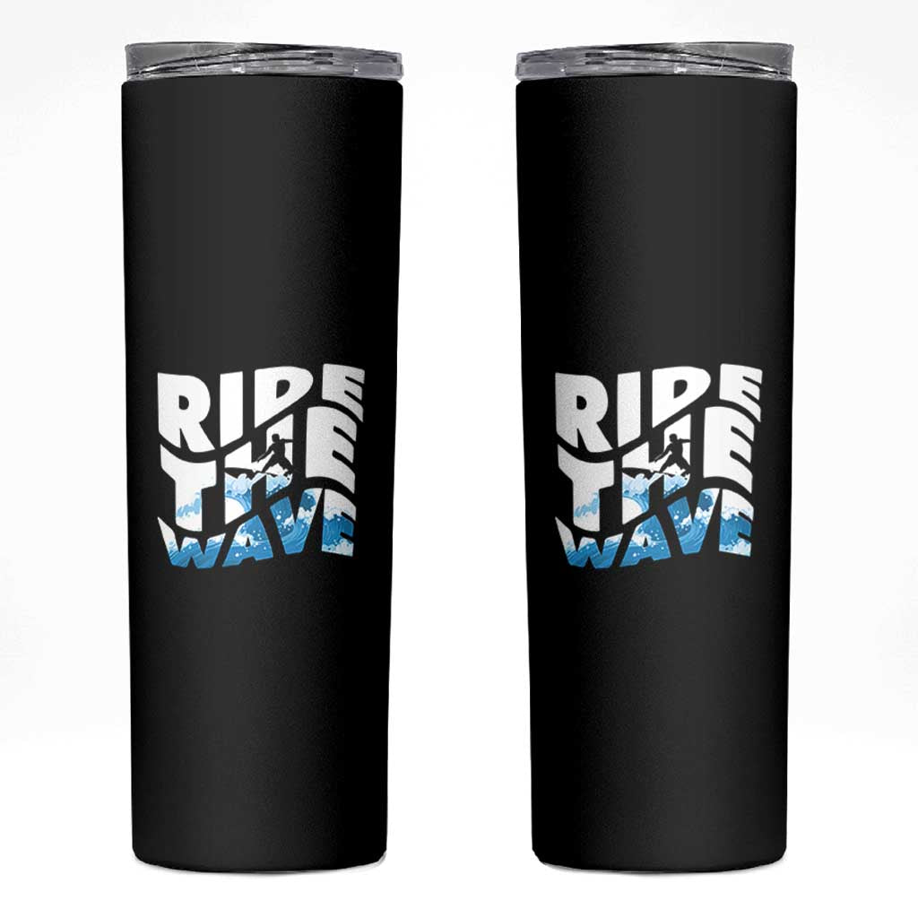 Surfing Skinny Tumbler Ride The Wave Surfer Boardsport Wave - Wonder Print Shop